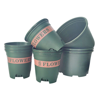 Antirust สีเขียว 1 แกลลอนกระถางดอกไม้พลาสติก Plastic Nursery Plant Pots สูง 13 ซม.