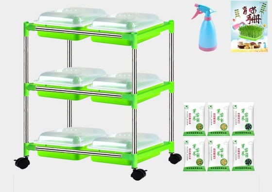 ถาดเพาะกล้าไม้หลายชั้นยืนถาด Microgreen Hydroponic ย่อยสลายได้