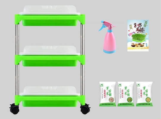 ถาดเพาะกล้าไม้หลายชั้นยืนถาด Microgreen Hydroponic ย่อยสลายได้