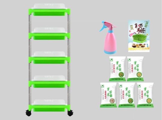 ถาดเพาะกล้าไม้หลายชั้นยืนถาด Microgreen Hydroponic ย่อยสลายได้
