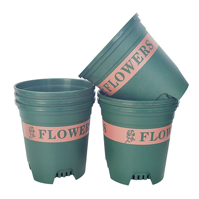 Antirust สีเขียว 1 แกลลอนกระถางดอกไม้พลาสติก Plastic Nursery Plant Pots สูง 13 ซม.
