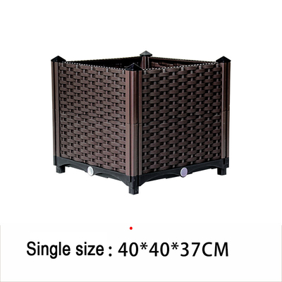 สารต้านอนุมูลอิสระ PP Plastic Garden Planter Box Sun Protection DIY Wicker Design