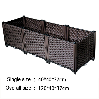 สารต้านอนุมูลอิสระ PP Plastic Garden Planter Box Sun Protection DIY Wicker Design