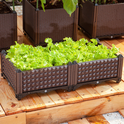 รดน้ำอัตโนมัติพลาสติก Veggie Planter กล่อง 48 นิ้วพลาสติก Planter Box