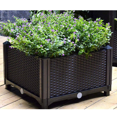 พลาสติกคุณภาพสูง Square Stackable Raised Garden Bed ราคาถูก planter box Garden Plant Bed