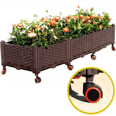 เครื่องปลูกสวนพลาสติกแบบยกมัลติฟังก์ชั่น PVC ยกเตียงสวนบนล้อ