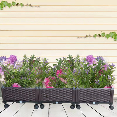 เครื่องปลูกสวนพลาสติกแบบยกมัลติฟังก์ชั่น PVC ยกเตียงสวนบนล้อ