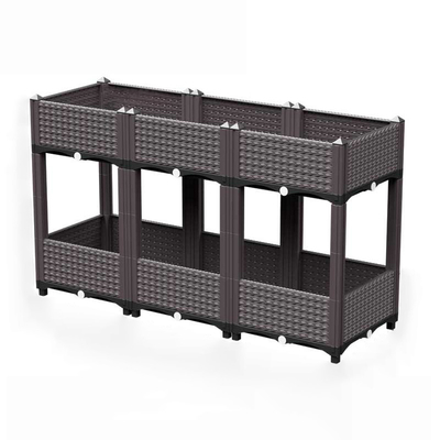 กล่องปลูกผักพลาสติกสองชั้นแบบเคลื่อนย้ายได้ Outdoor UV Resistant