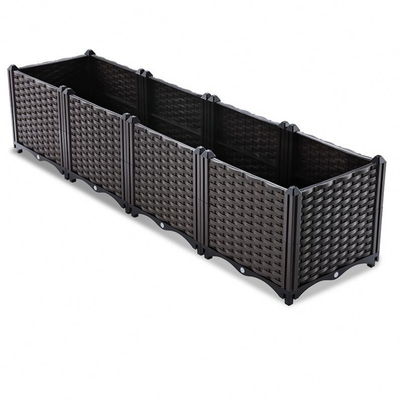 ร้านอาหาร Patio Plastic Garden Planter Box 160 * 40 * 37 ซม. โลโก้ Customized