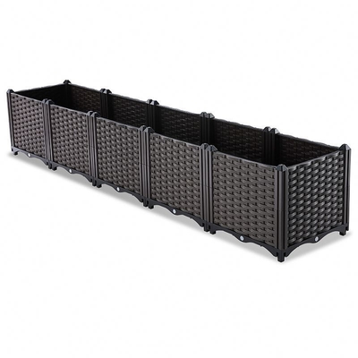 ร้านอาหาร Patio Plastic Garden Planter Box 160 * 40 * 37 ซม. โลโก้ Customized